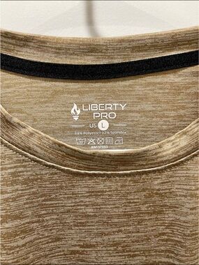 Three Tshirts liberty Pro Men's Heathered Beige Short Sleeve Performance Tee